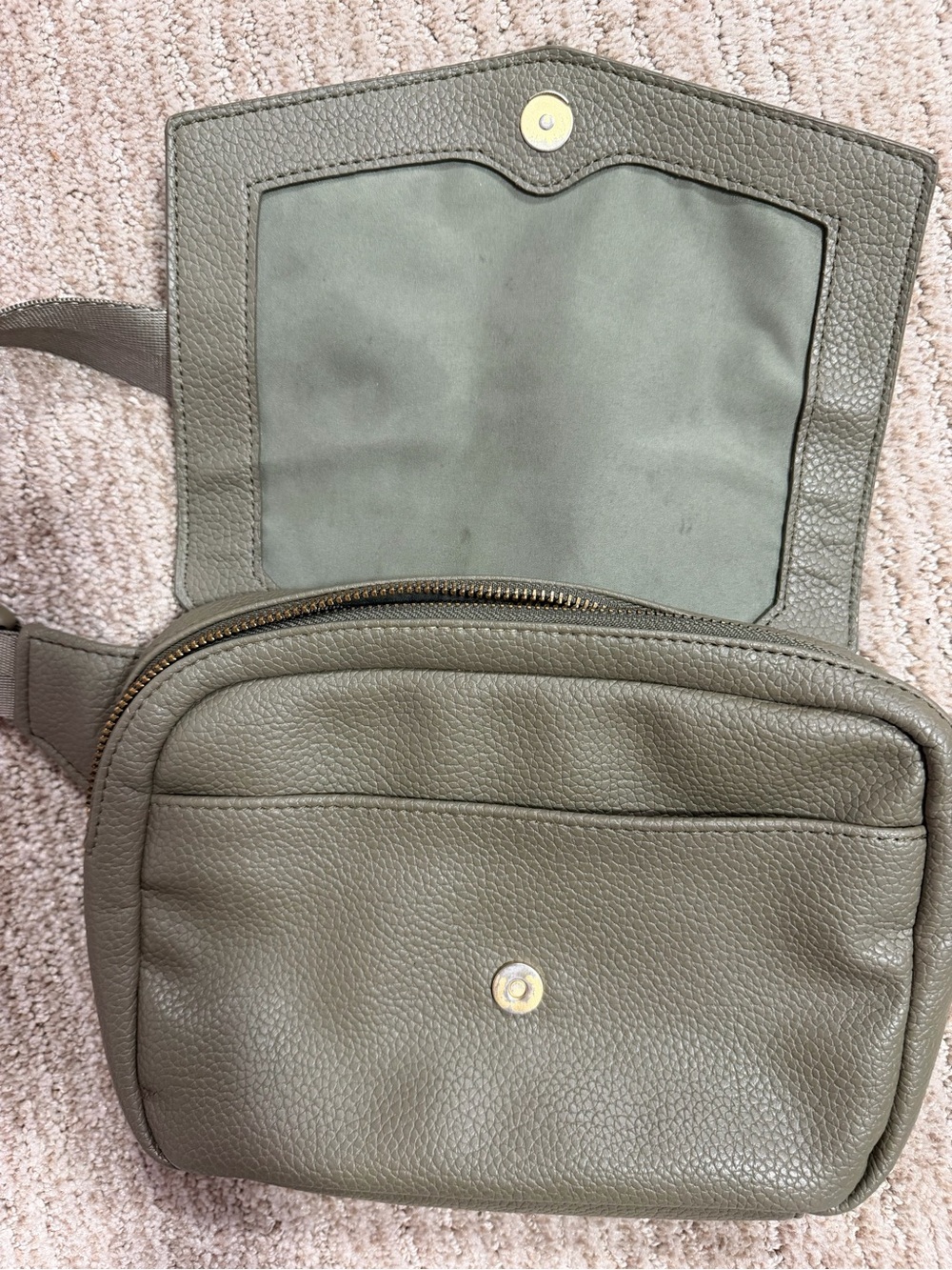 Freshly Picked Olive Green Crossbody Bag with Gold Accent - Picture 5 of 6